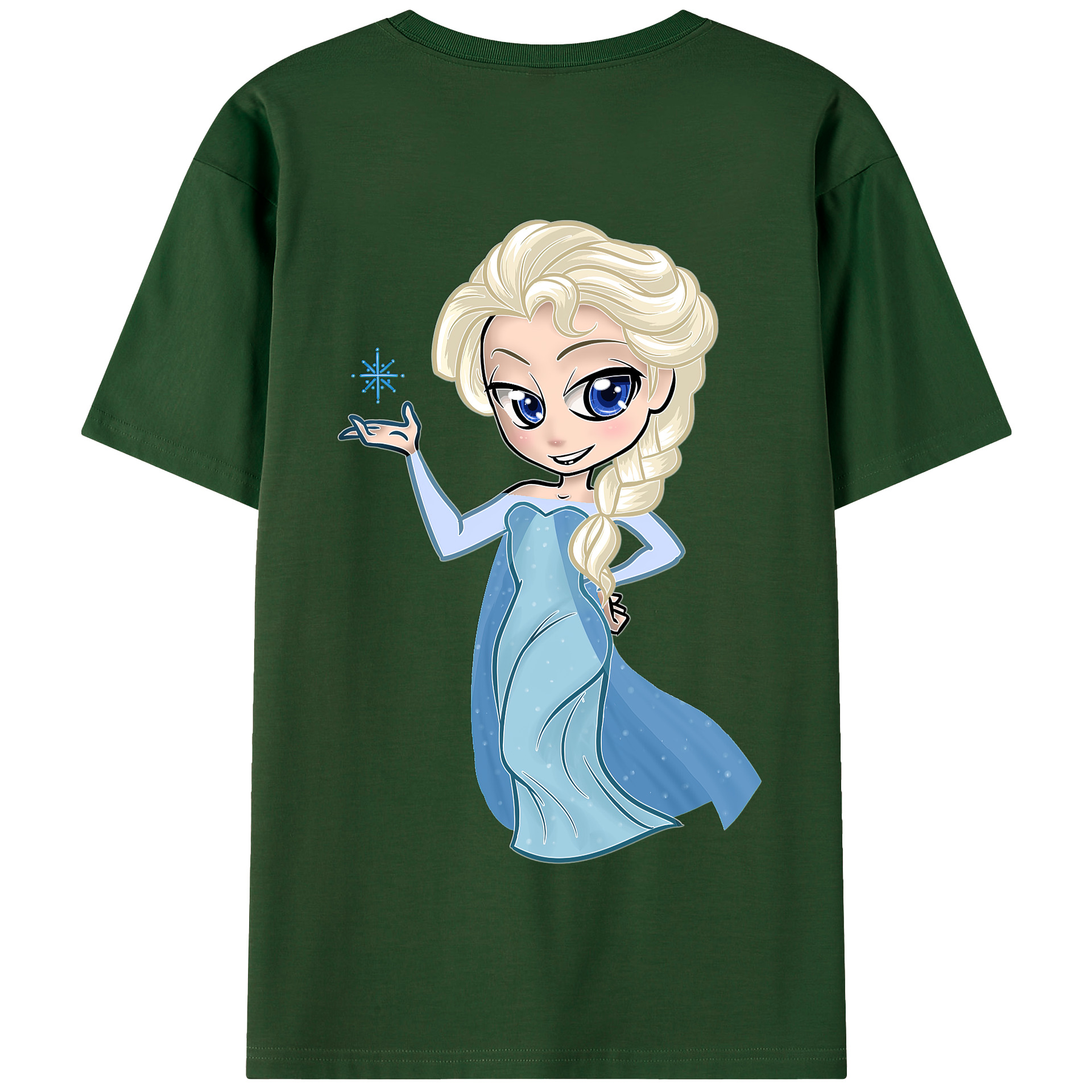 （画像用） アナと雪の女王 アンナ エルサ Frozen Anna Elsa 綿100％半袖Tシャツ（背面プリント）
